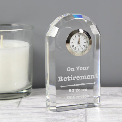 Personalised Scroll Design Crystal Clock - image 3