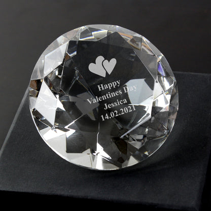 Personalised Heart Motif Diamond Paperweight - image 3