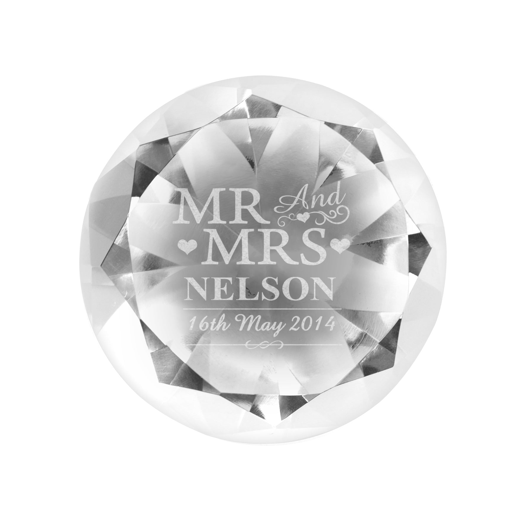 Personalised Mr & Mrs Diamond Paperweight - image 2