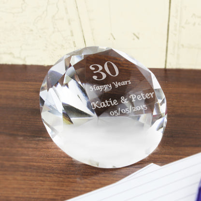 Personalised Big Numbers Diamond Paperweight from Heartfelt Gifts