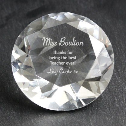 Personalised Occasion Diamond Paperweight from Heartfelt Gifts