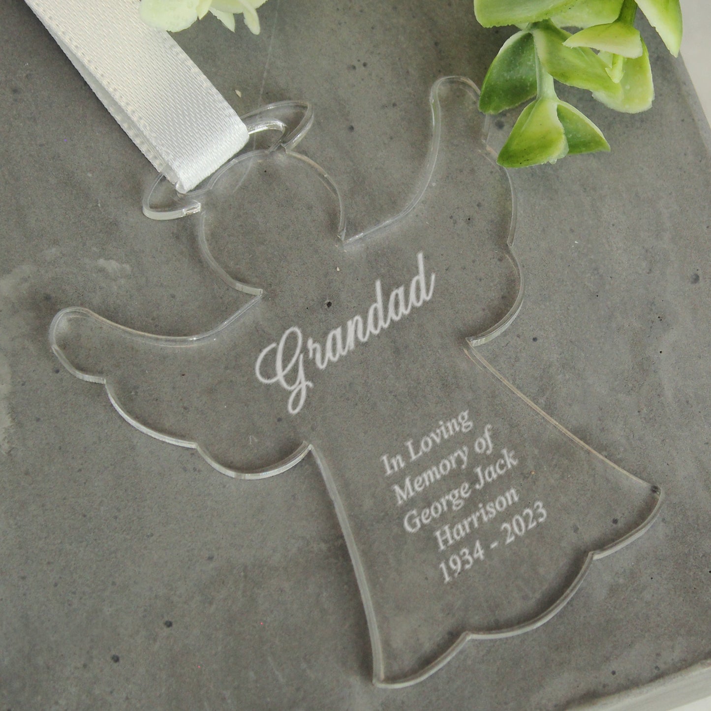Personalised Acrylic Angel Decoration from Heartfelt Gifts