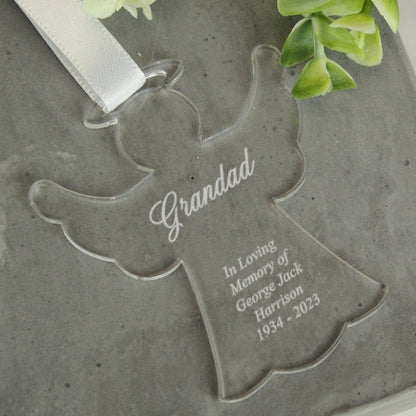 Personalised Acrylic Angel Decoration from Heartfelt Gifts