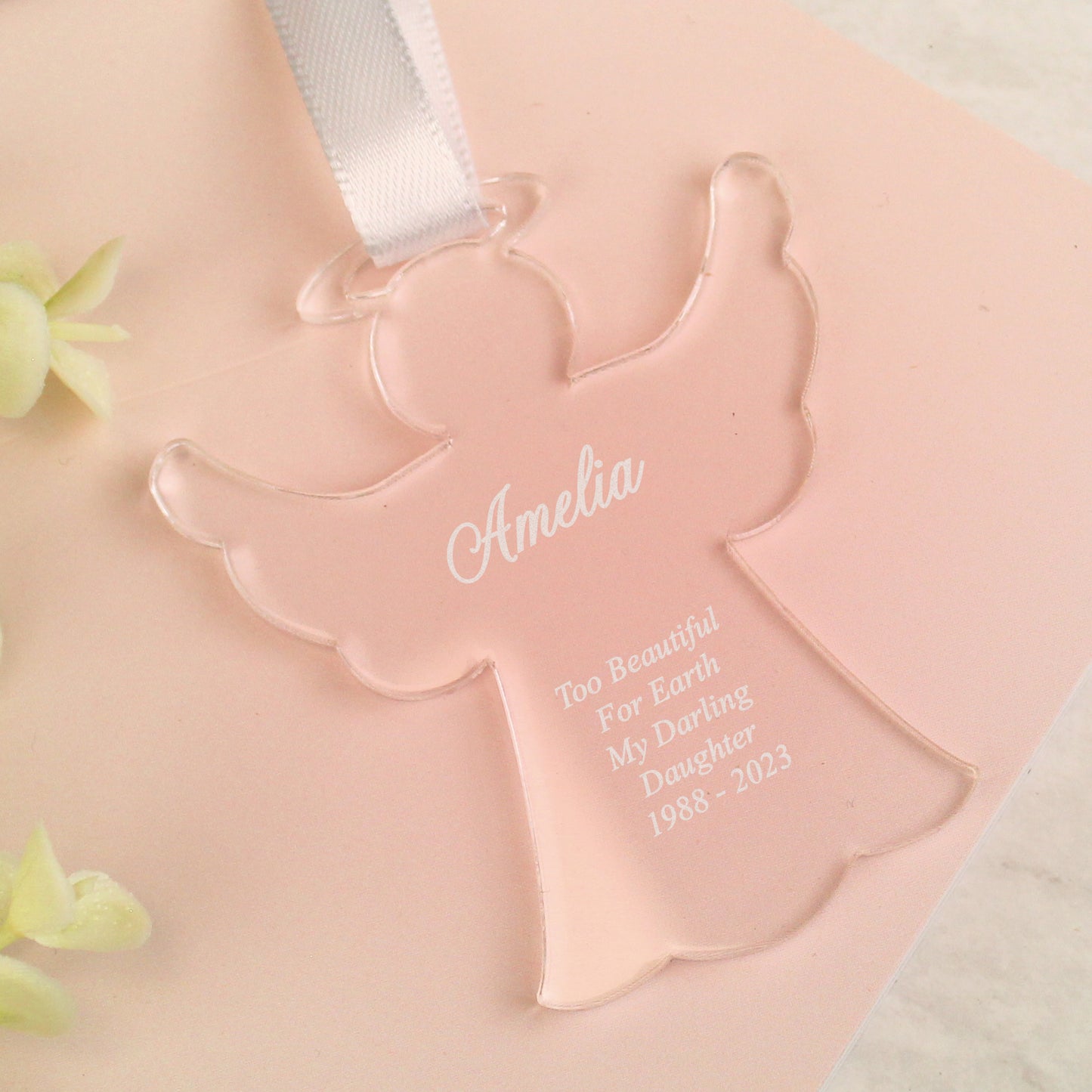 Personalised Acrylic Angel Decoration - image 3