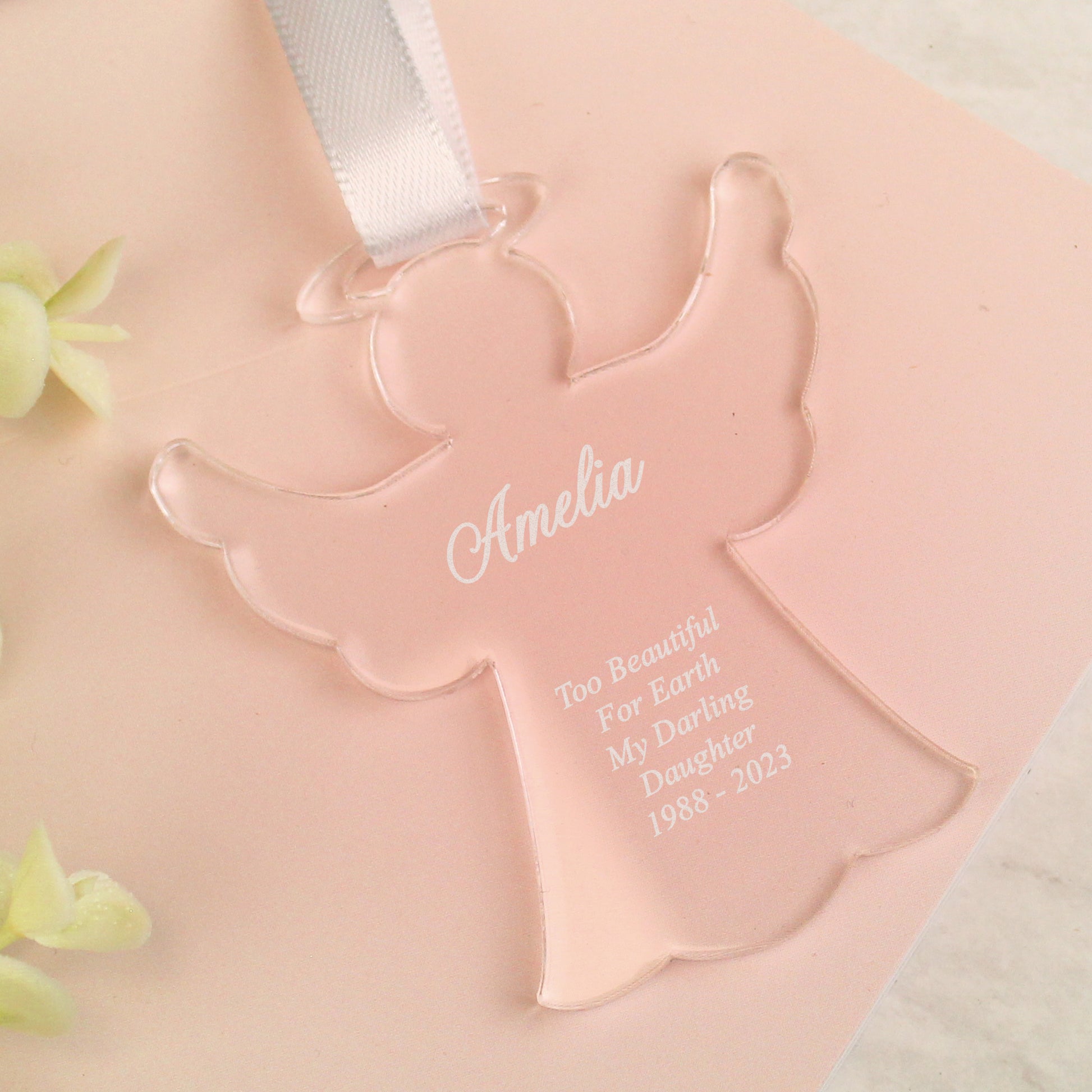 Personalised Acrylic Angel Decoration - image 3