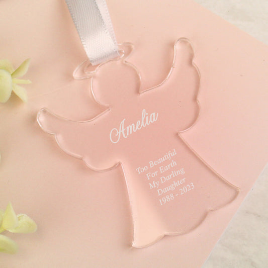 Personalised Acrylic Angel Decoration - image 3