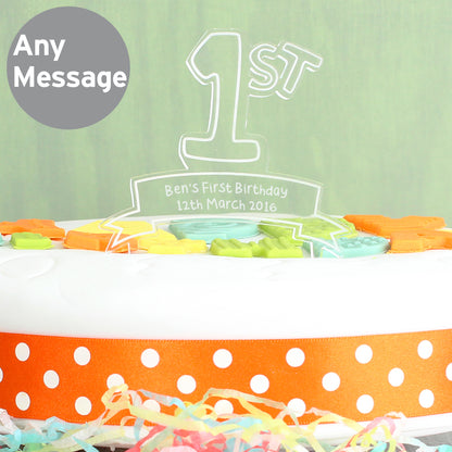 Personalised Acrylic '1st' Celebration Cake Topper - image 3