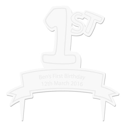 Personalised Acrylic '1st' Celebration Cake Topper - image 5