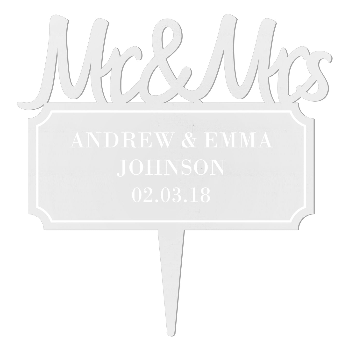 Personalised Mr & Mrs Plaque Acrylic Cake Topper - image 2