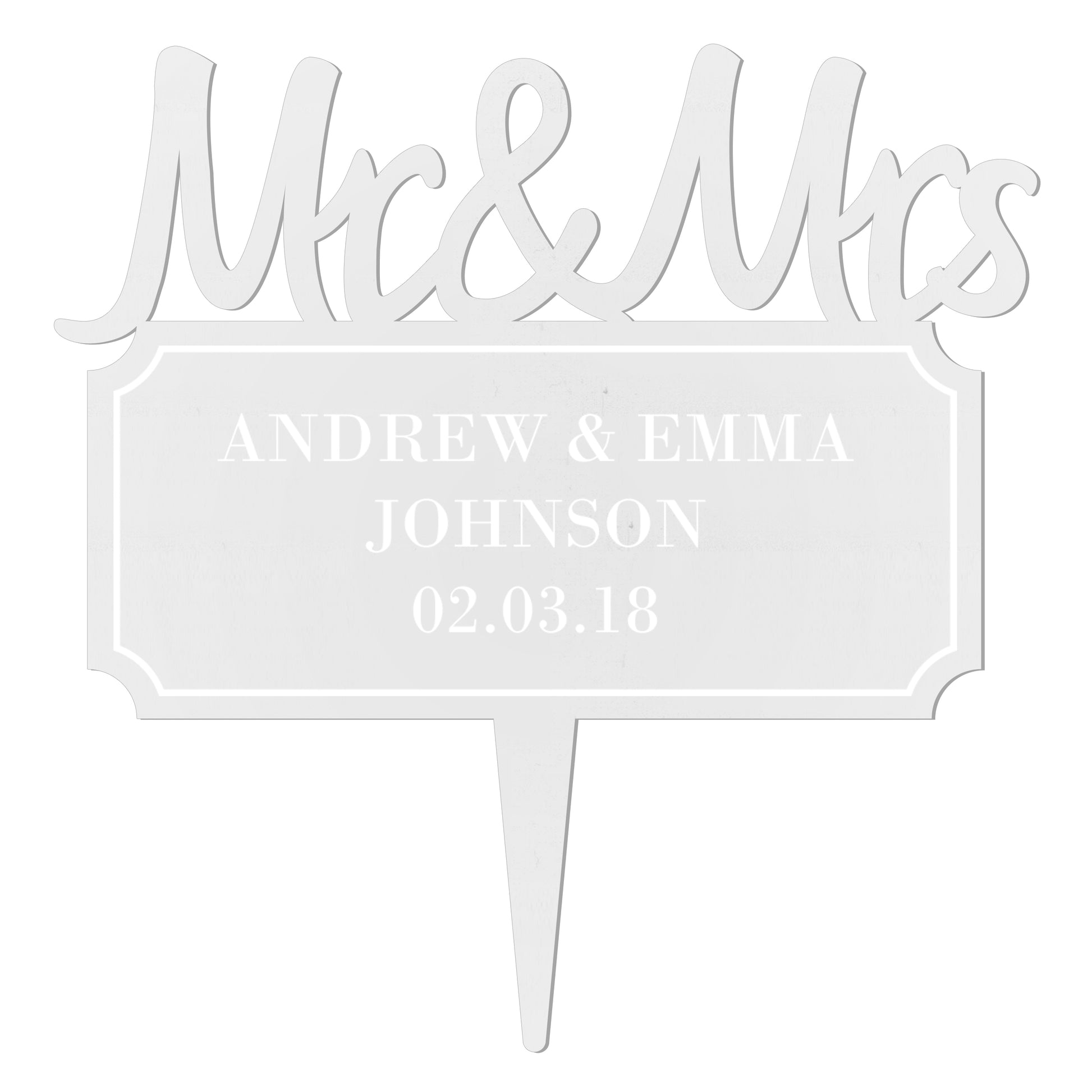 Personalised Mr & Mrs Plaque Acrylic Cake Topper - image 2