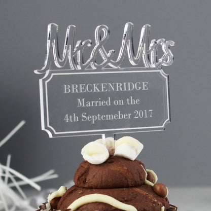 Personalised Mr & Mrs Plaque Acrylic Cake Topper - image 5