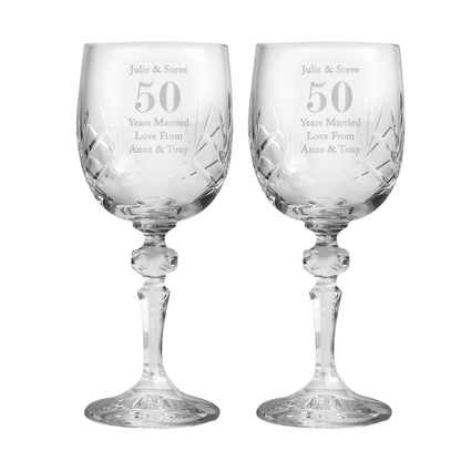 Personalised Anniversary Pair of Crystal Wine Glasses - image 5