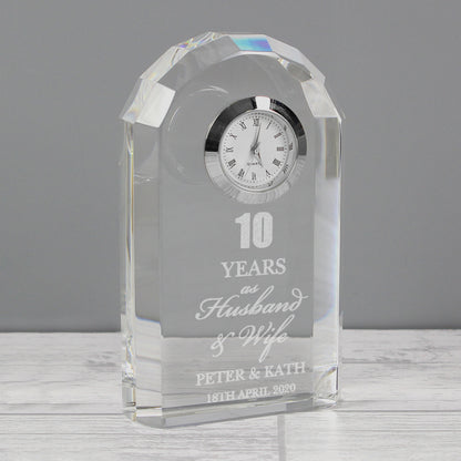 Personalised Anniversary Crystal Clock from Heartfelt Gifts