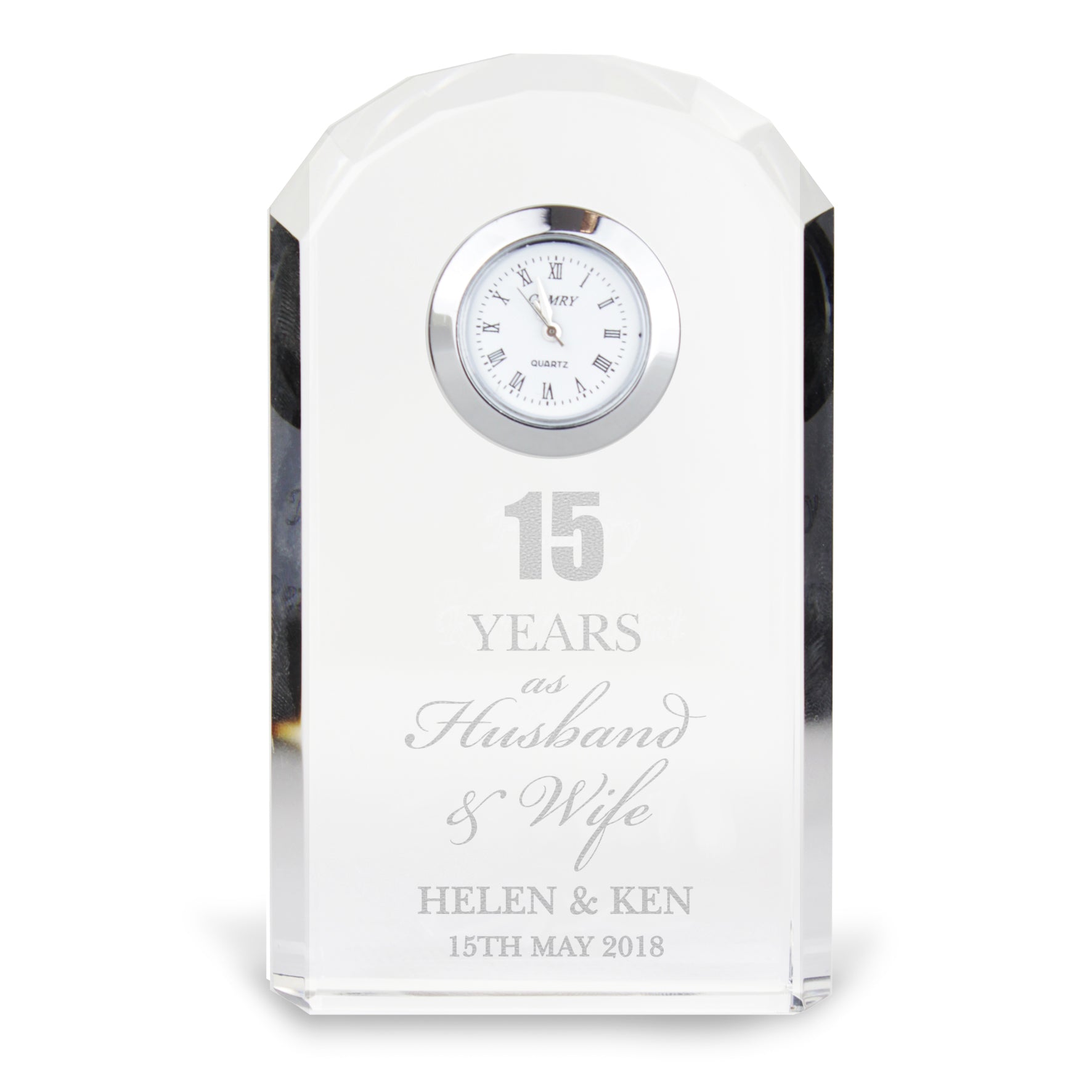 Personalised Anniversary Crystal Clock - image 2