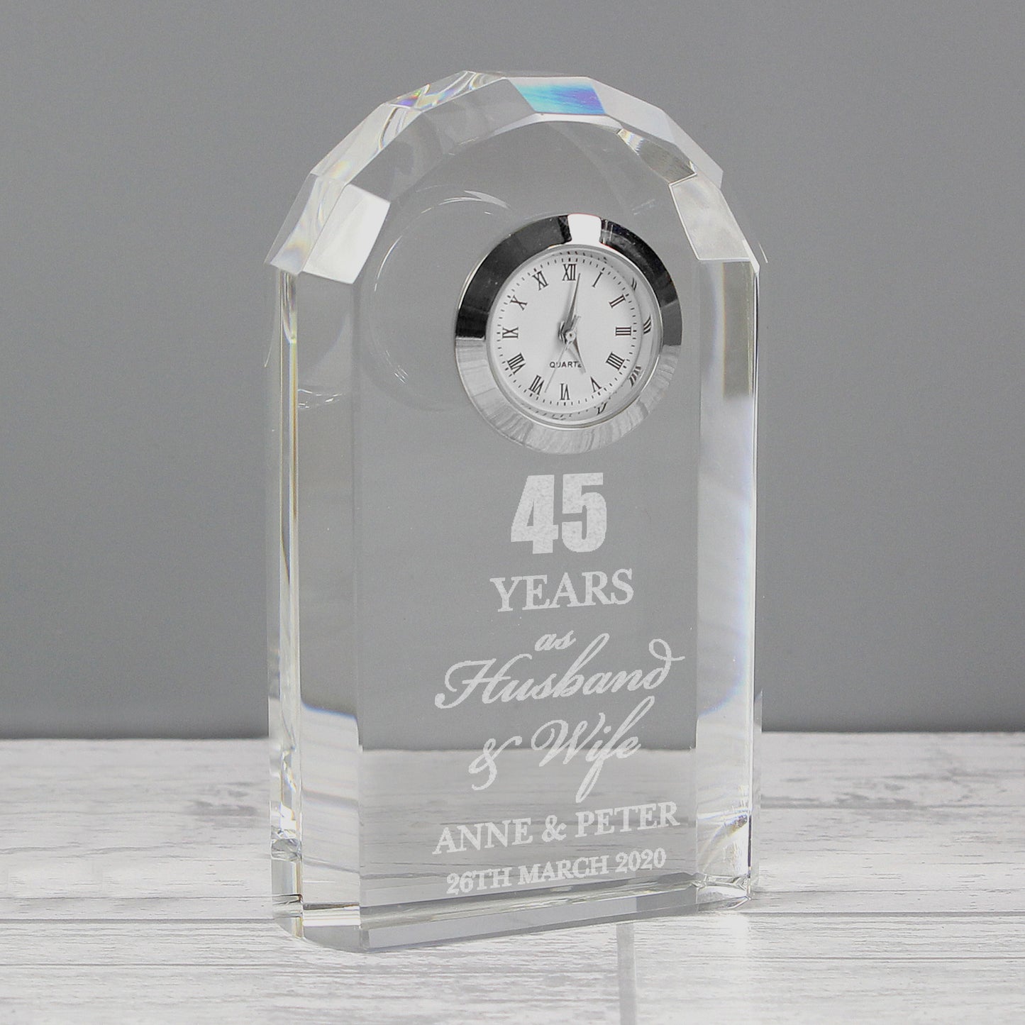 Personalised Anniversary Crystal Clock - image 5