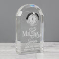 Personalised Mr & Mrs Crystal Clock from Heartfelt Gifts
