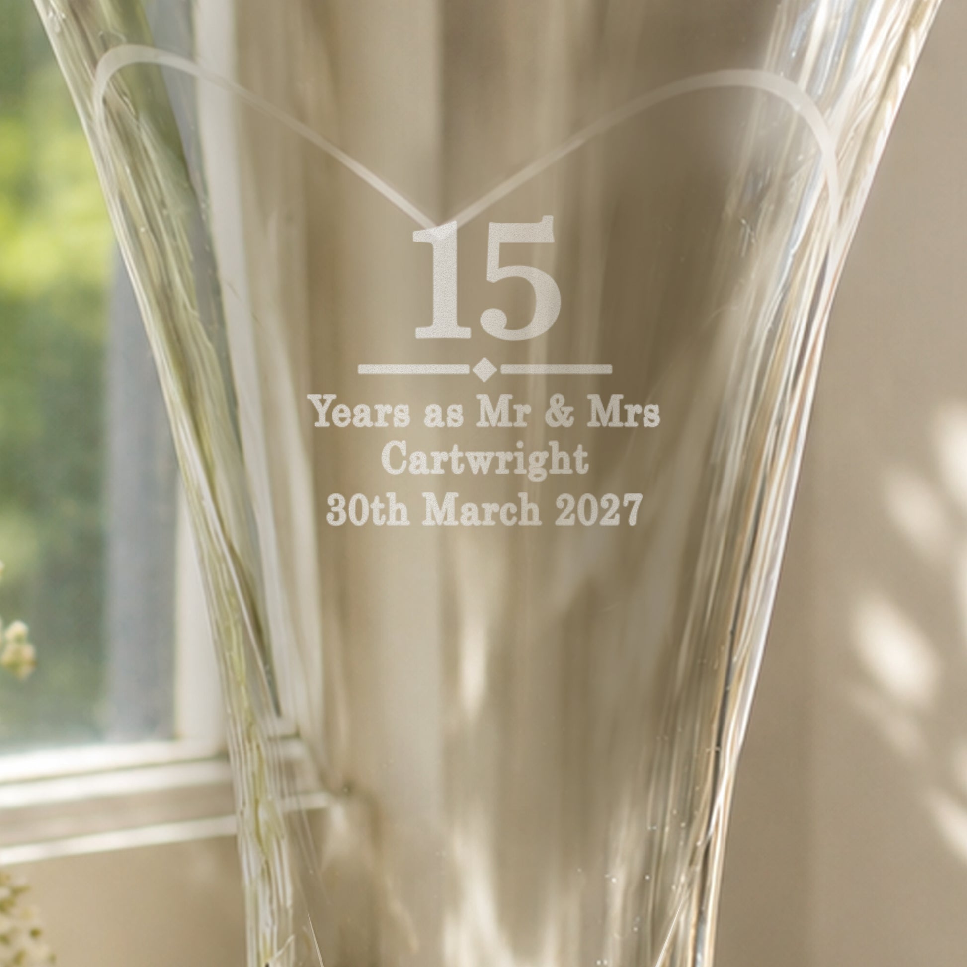 Personalised Special Year Diamond Effect Heart Vase - image 2