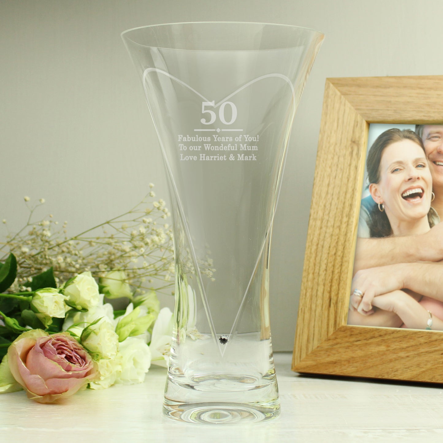 Personalised Special Year Diamond Effect Heart Vase - image 8