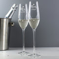 Personalised Hand Cut Mr & Mrs Pair of Flutes in Gift Box from Heartfelt Gifts