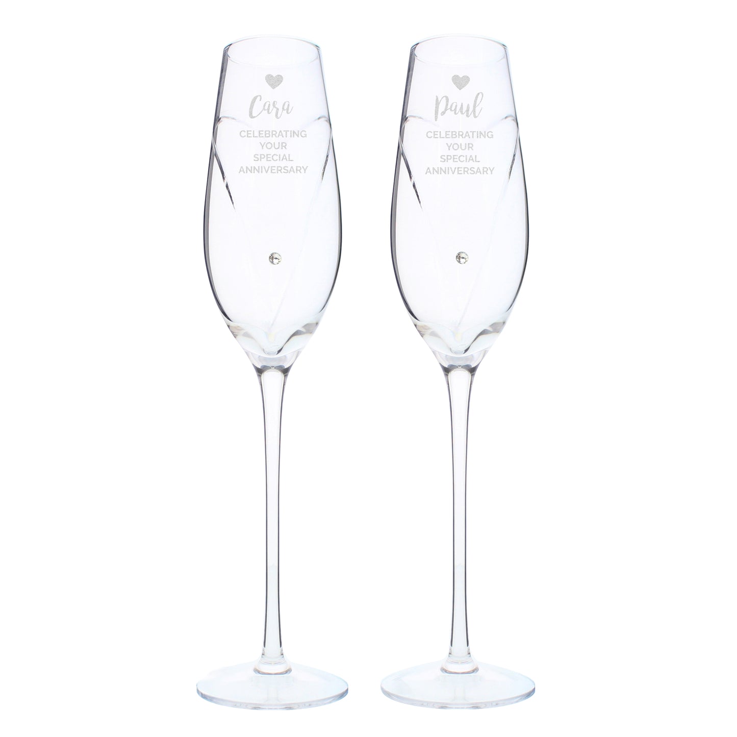 Personalised Heart Champagne Flutes Gift Box - image 2