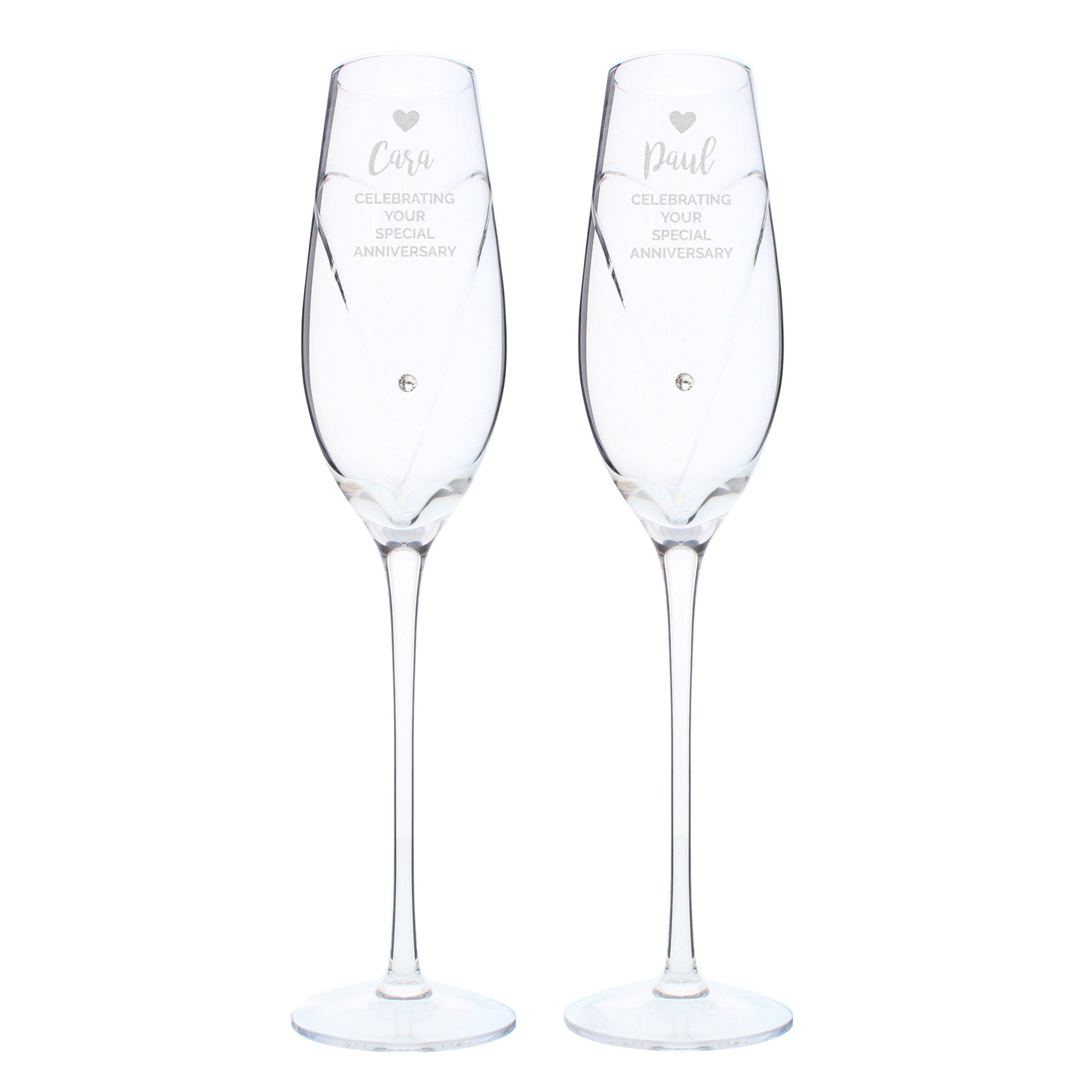 Personalised Heart Champagne Flutes Gift Box - image 2