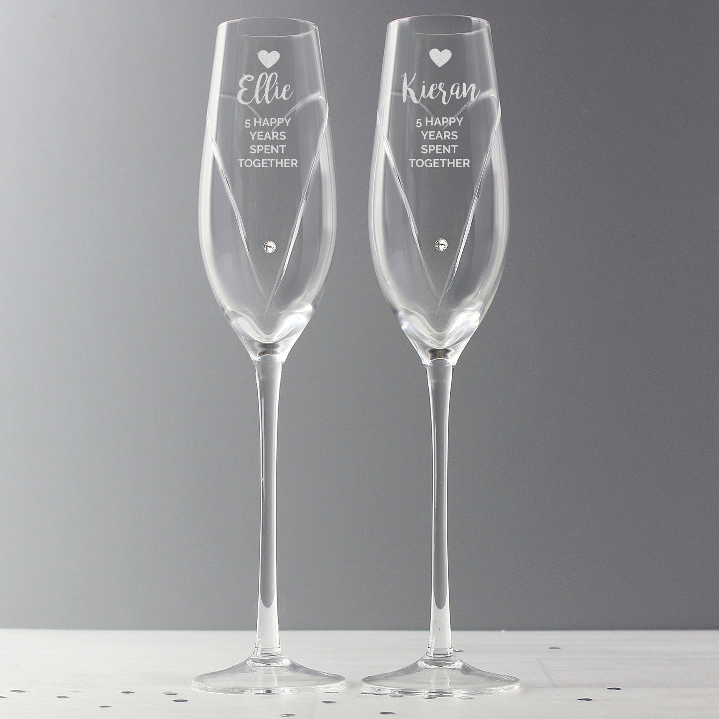 Personalised Heart Champagne Flutes Gift Box - image 3