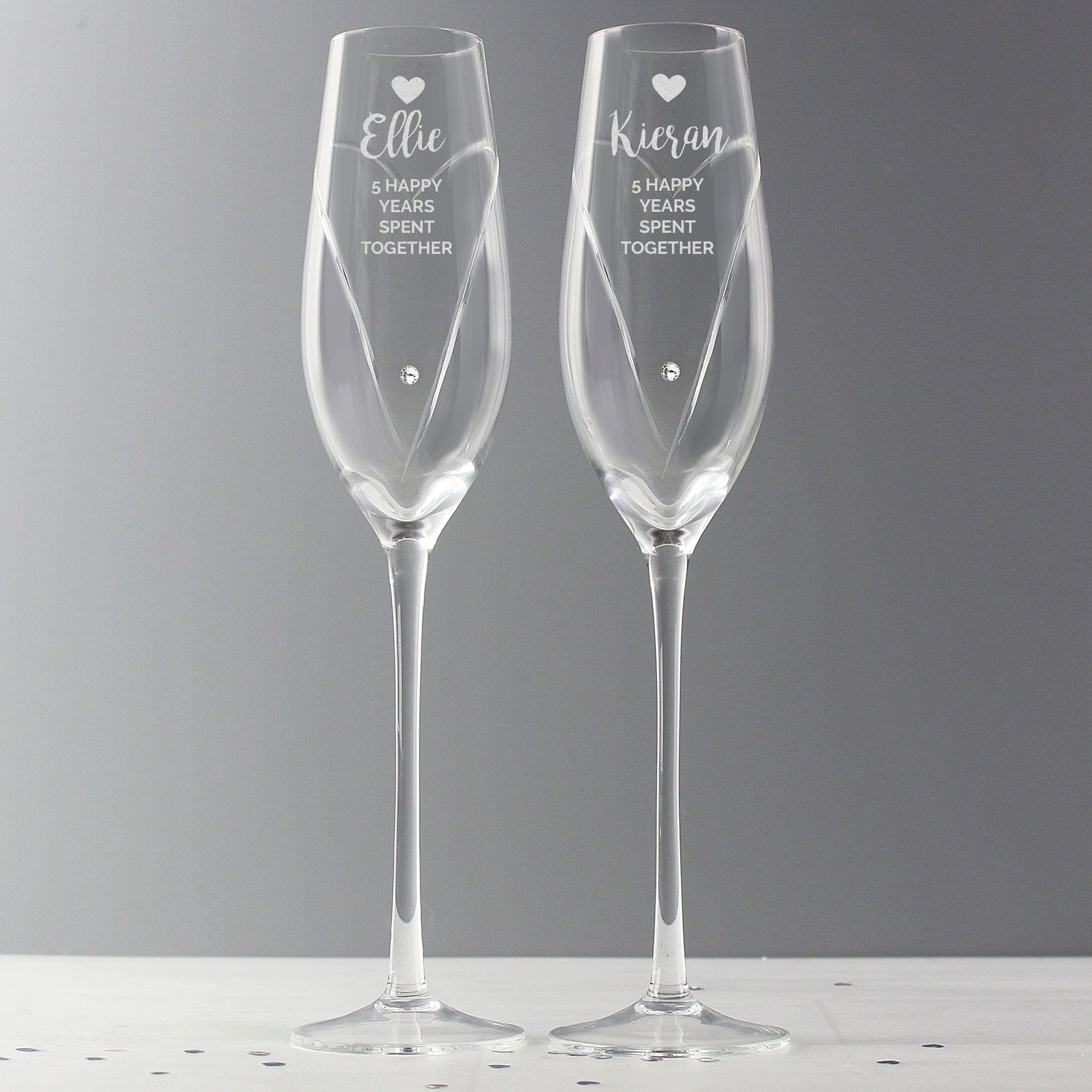 Personalised Heart Champagne Flutes Gift Box - image 3