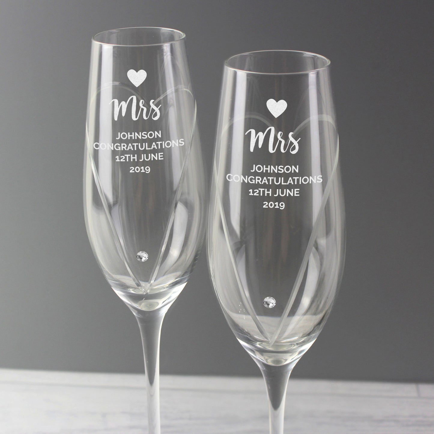 Personalised Heart Champagne Flutes Gift Box - image 4