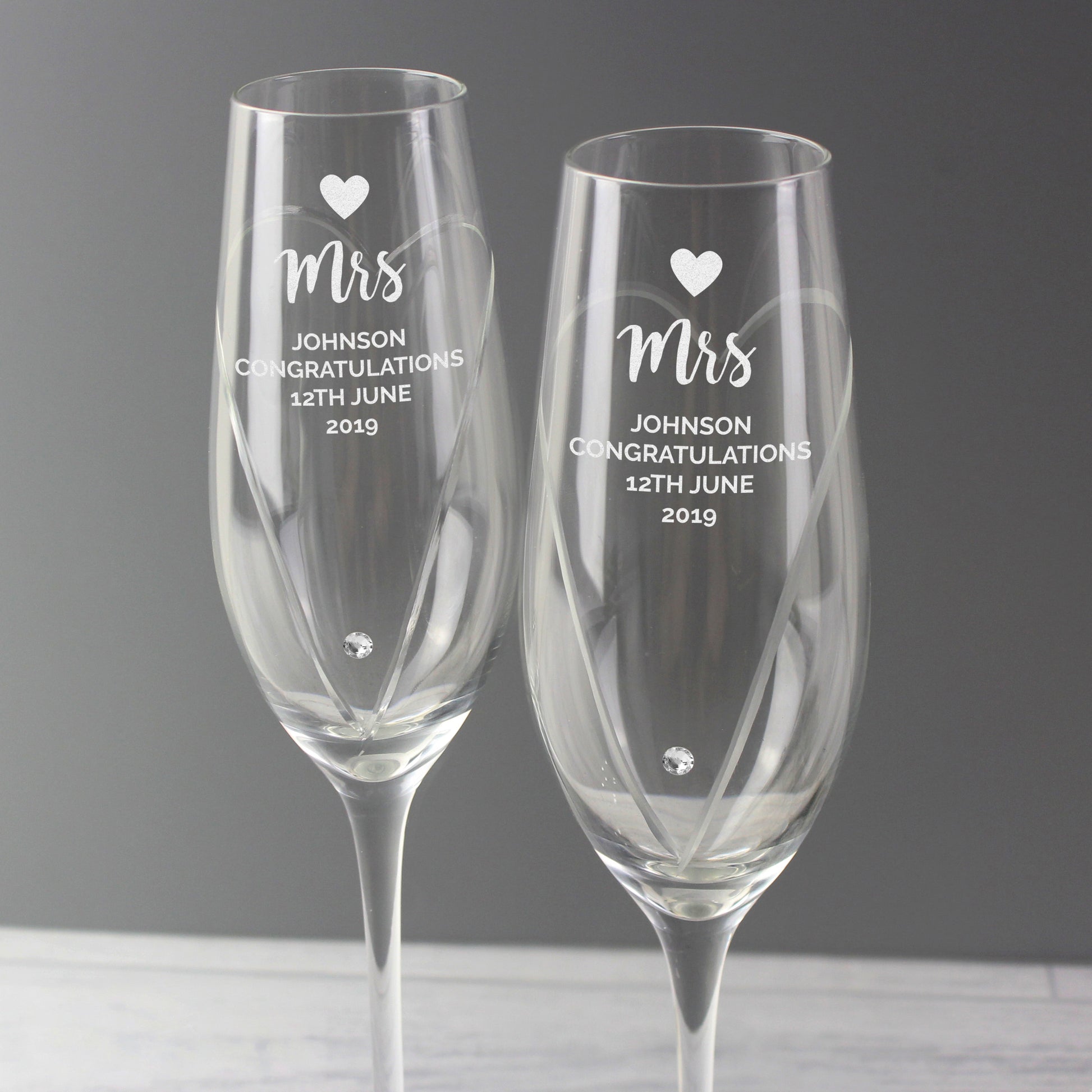 Personalised Heart Champagne Flutes Gift Box - image 4