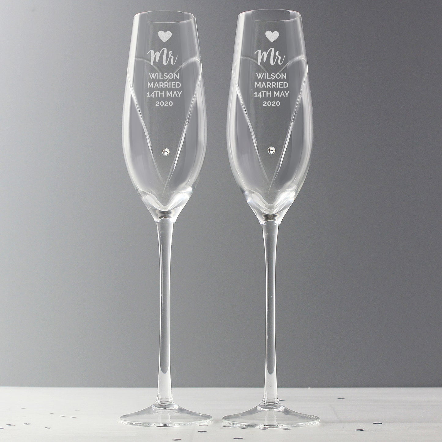 Personalised Heart Champagne Flutes Gift Box - image 5
