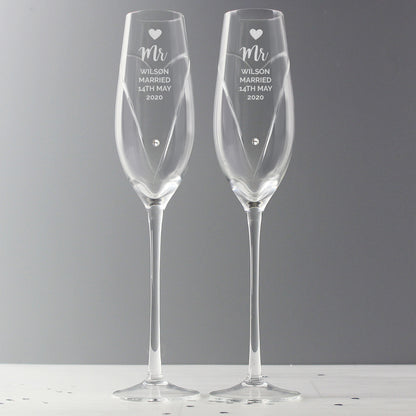 Personalised Heart Champagne Flutes Gift Box - image 5