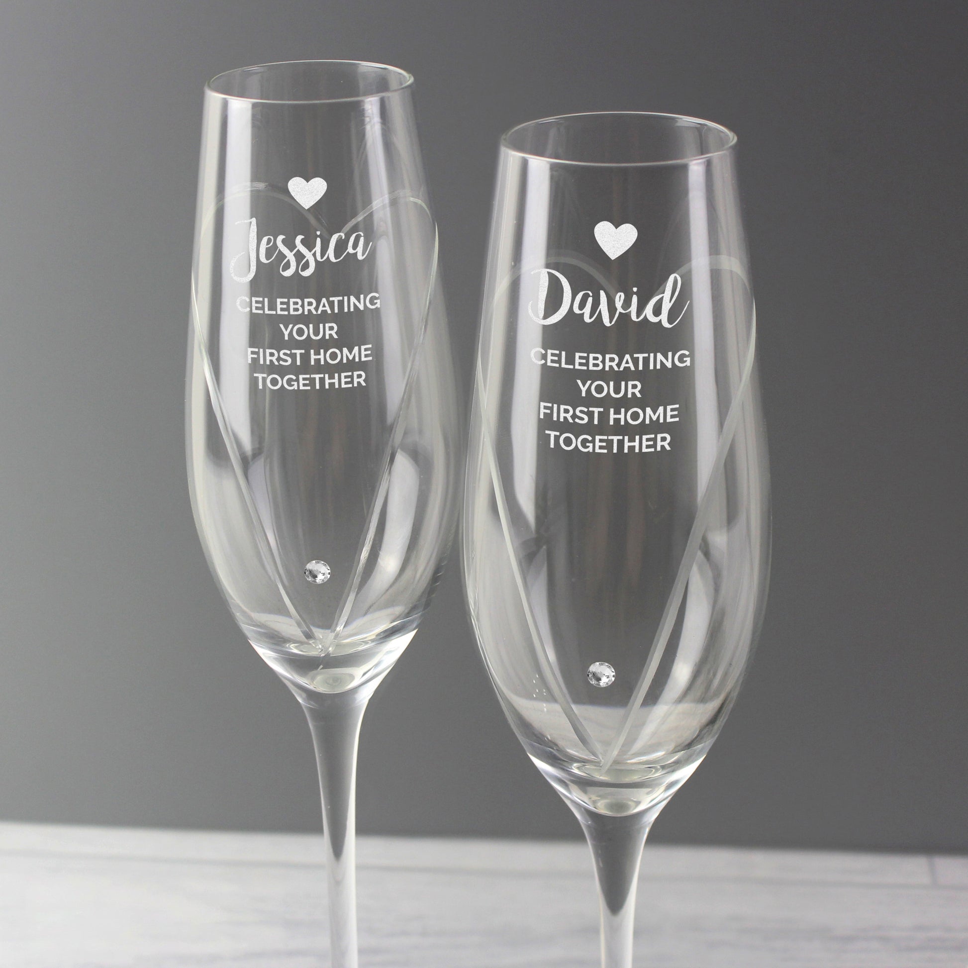 Personalised Heart Champagne Flutes Gift Box - image 7