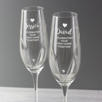 Personalised Heart Champagne Flutes Gift Box - image 7