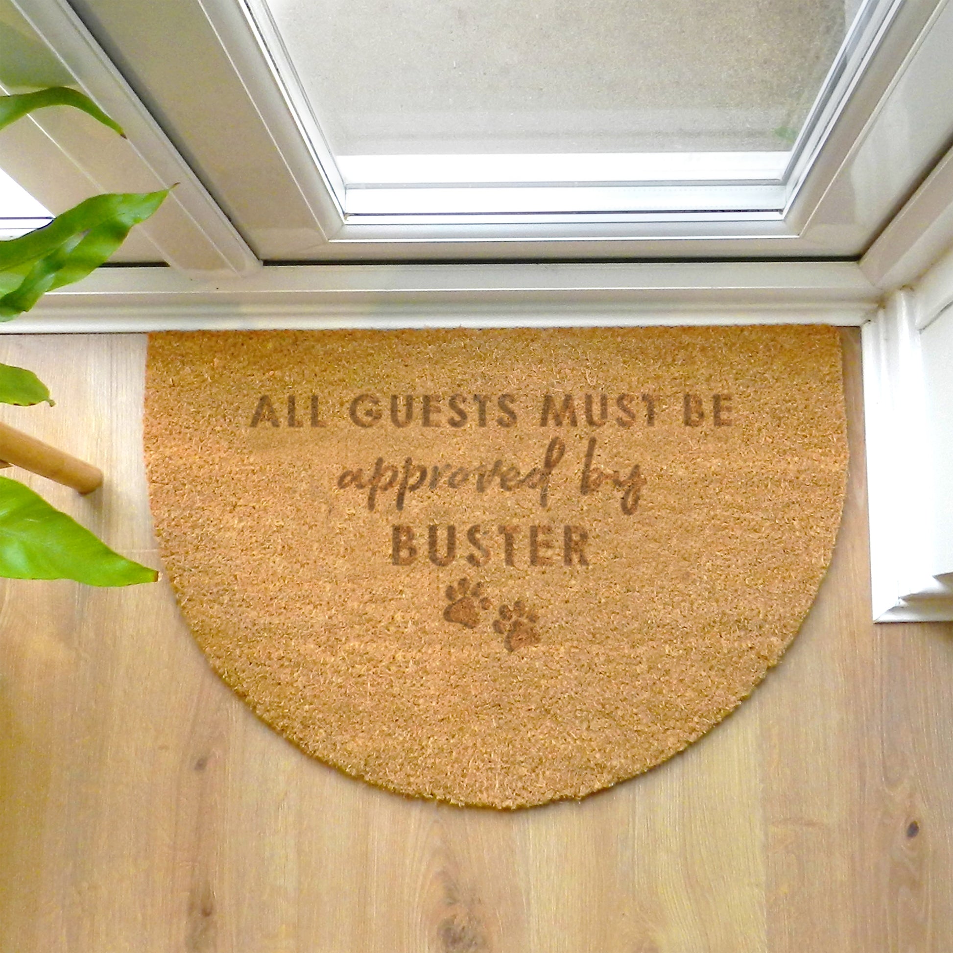 Personalised Approved By The Pet Half Moon Indoor Doormat from Heartfelt Gifts
