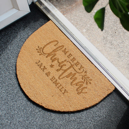 Personalised Christmas Half Moon Indoor Doormat - image 3