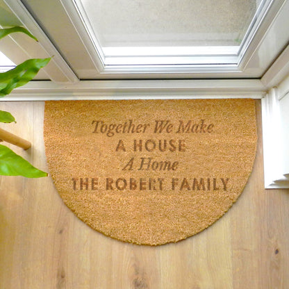 Personalised Free Text Half Moon Indoor Doormat from Heartfelt Gifts