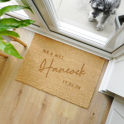 Personalised Couples Rectangle Indoor Doormat - image 4