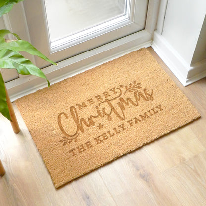 Personalised Christmas Rectangle Indoor Doormat from Heartfelt Gifts