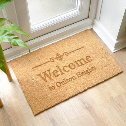 Personalised Ornate Rectangle Indoor Doormat from Heartfelt Gifts