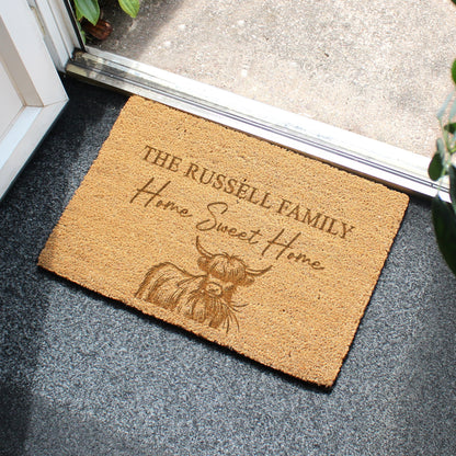 Personalised Highland Cow Doormat – New Home & Housewarming Gift - image 2