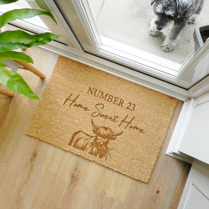 Personalised Highland Cow Doormat – New Home & Housewarming Gift - image 3