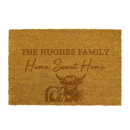 Personalised Highland Cow Doormat – New Home & Housewarming Gift - image 5