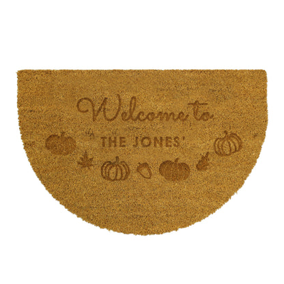 Personalised Pumpkin Half Moon Doormat – Autumn Halloween Housewarming Gift - image 4