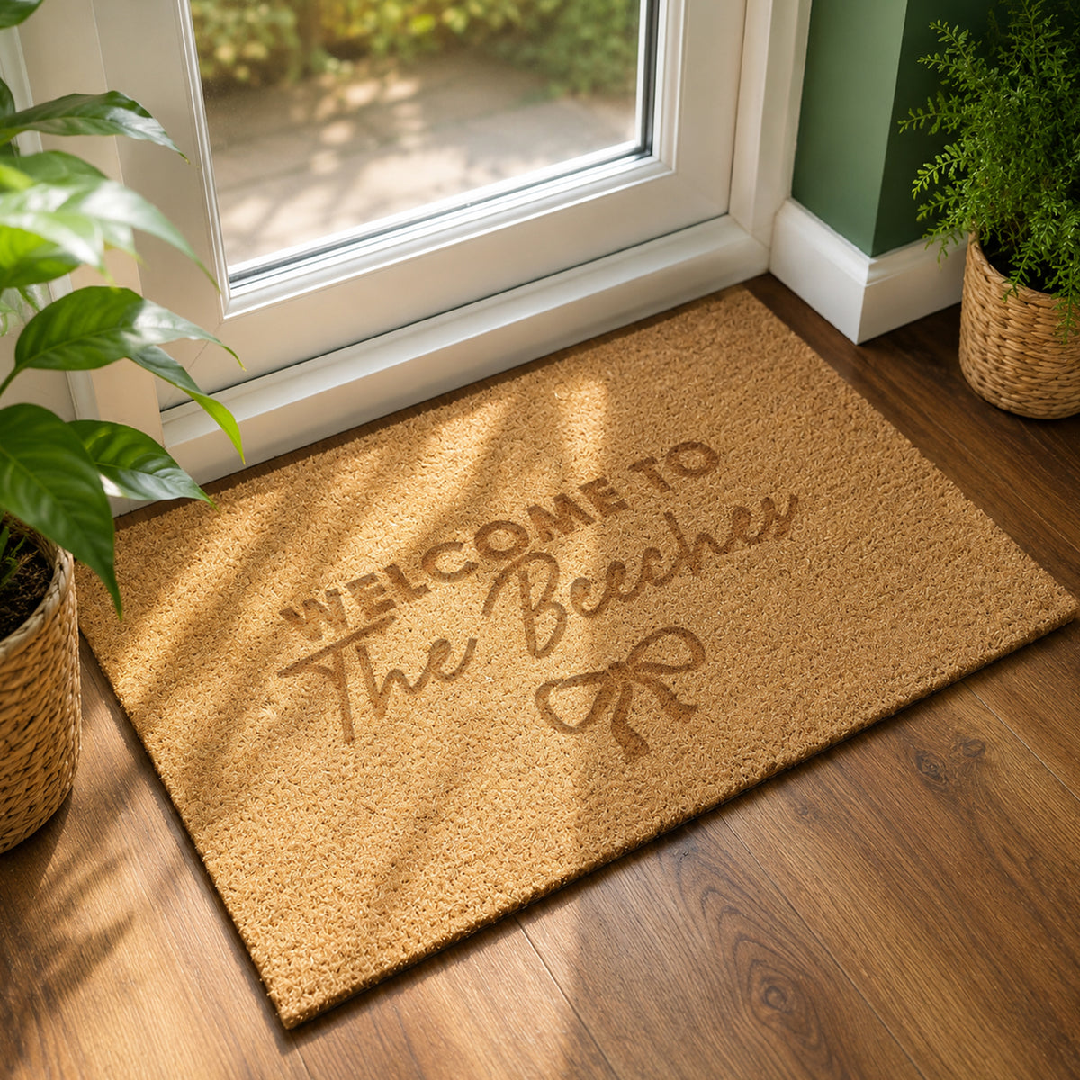 Personalised Bow Rectangle Indoor Doormat from Heartfelt Gifts