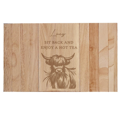 Personalised Highland Cow Sofa Tray - image 5