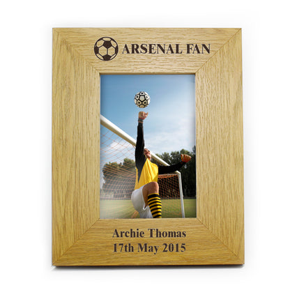 Personalised Oak Finish 6x4 Football Photo Frame - image 2
