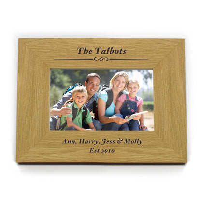 Personalised Formal 6x4 Landscape Oak Finish Photo Frame - image 5