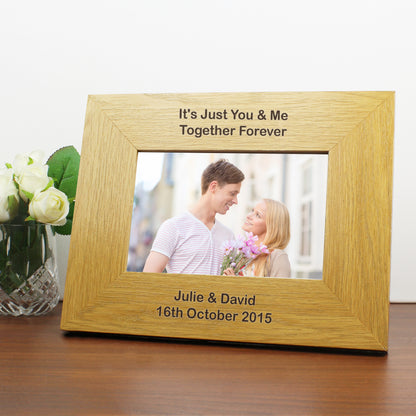 Personalised Long Message 6x4 Landscape Oak Finish Photo Frame from Heartfelt Gifts