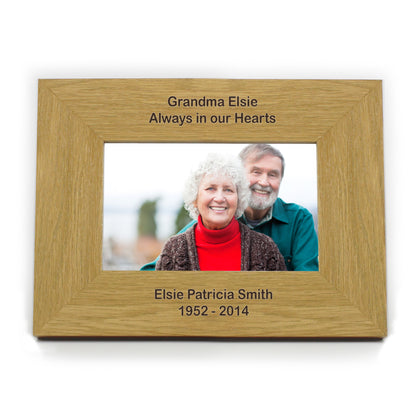 Personalised Long Message 6x4 Landscape Oak Finish Photo Frame - image 4