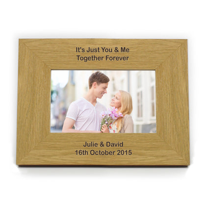 Personalised Long Message 6x4 Landscape Oak Finish Photo Frame - image 6